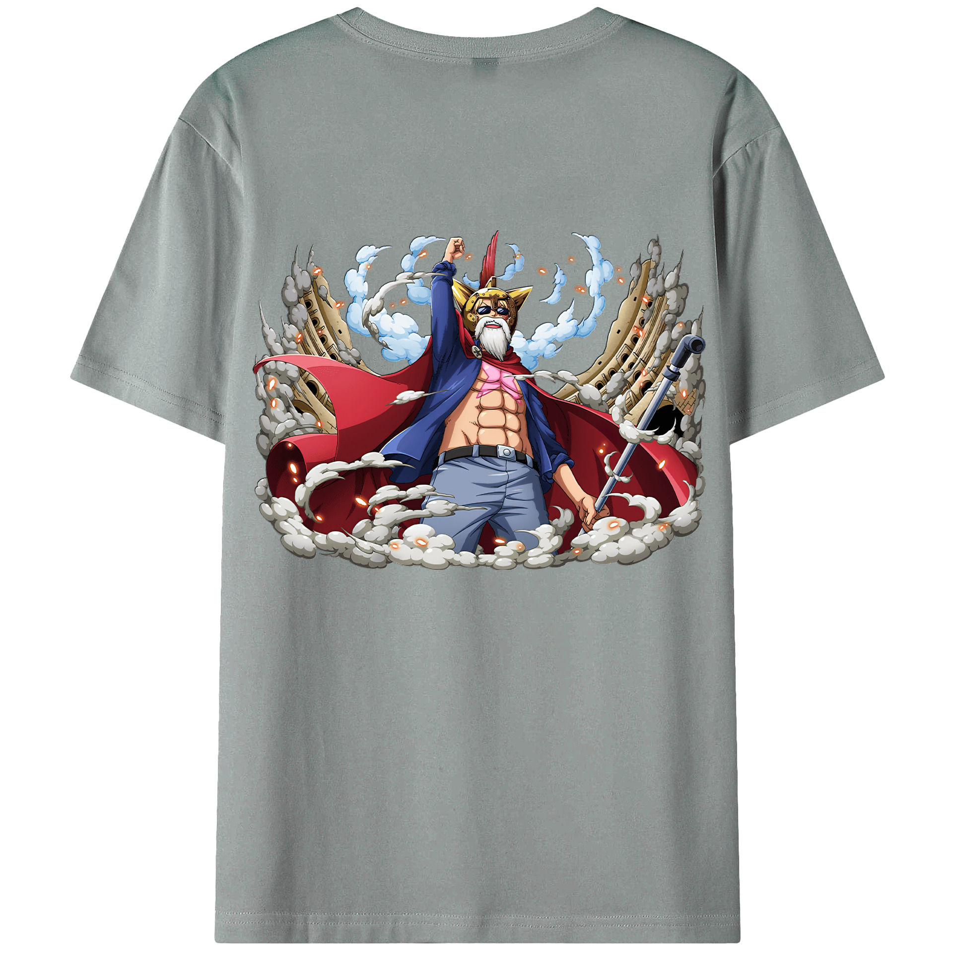 ワンピース モンキー・D・ルフィ ONE PIECE Monkey D. Luffy 綿100％ メンズ半袖Tシャツ（バックプリント） 通気性